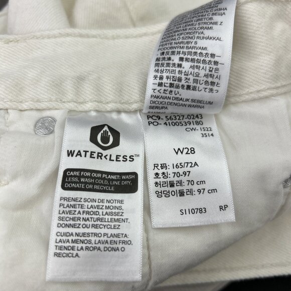 Levi’s 501 Button Fly Jean Shorts Women’s Size W28 White Cut Off Denim Inseam 2” - Picture 8 of 15